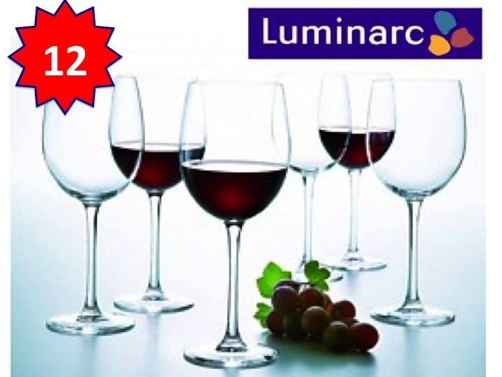 Een Dag Actie - 12 Luminarc Wijnglazen