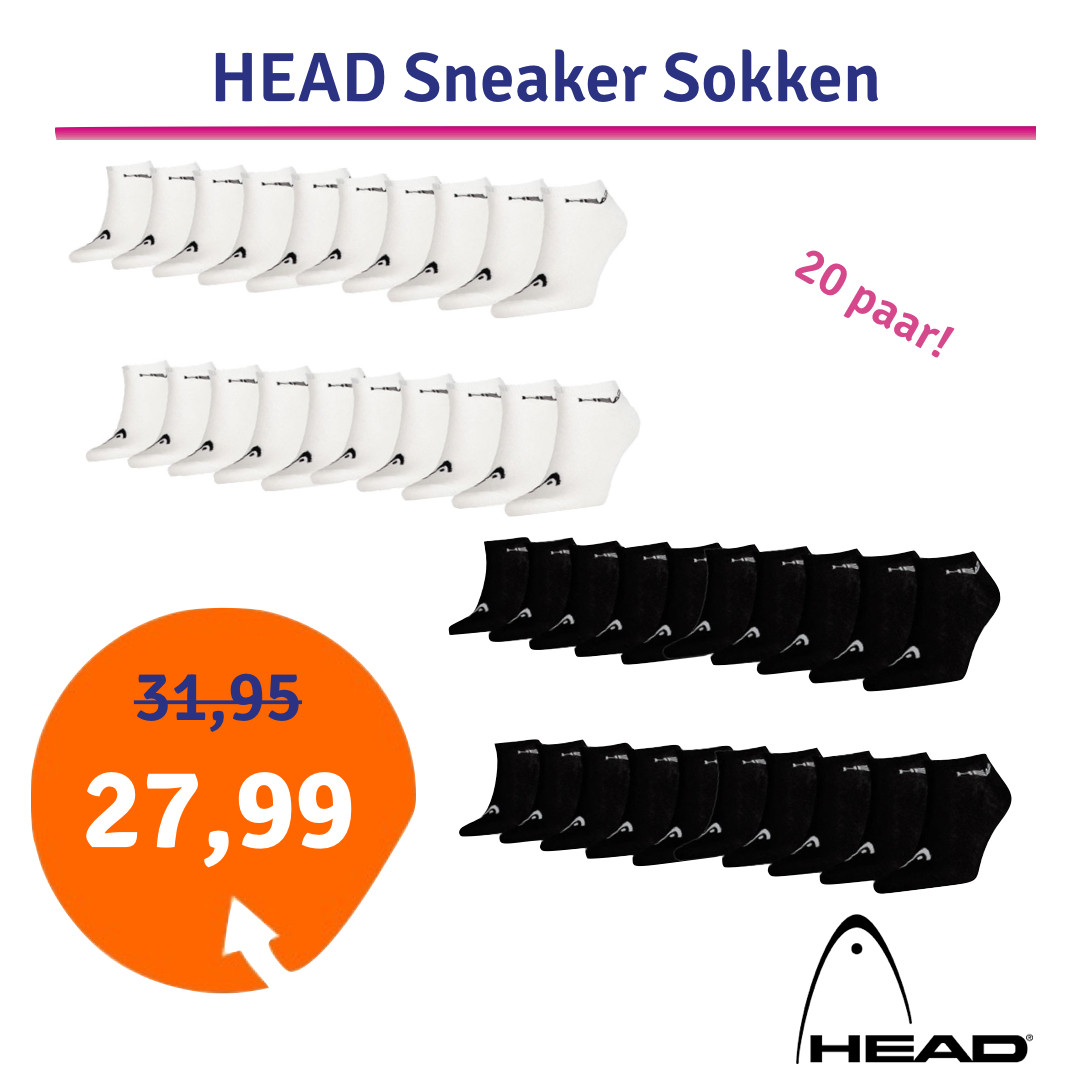 Een Dag Actie - Dagaanbieding Head Sneaker Sokken 20-Pack