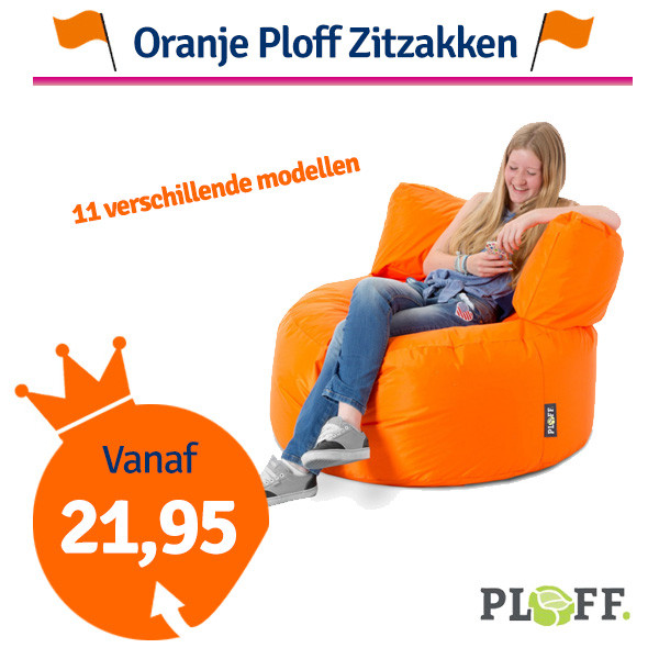 Een Dag Actie - Dagaanbieding Ploff Zitzakken Oranje Outlet