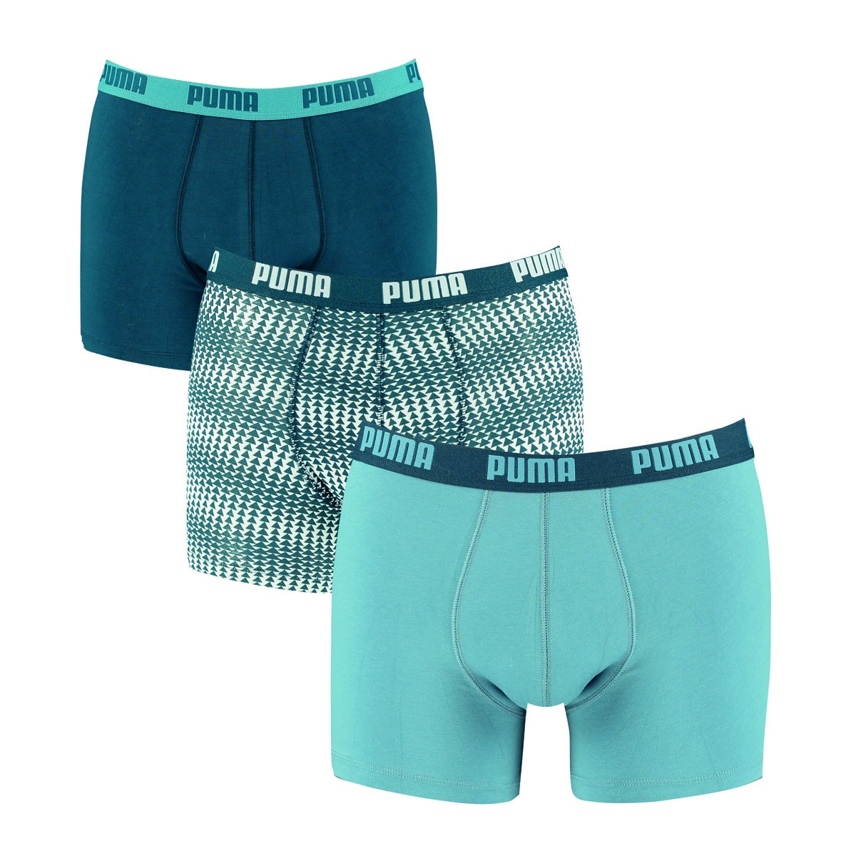 Een Dag Actie - Dagaanbieding Puma Boxershorts Triangles Blue Heaven 3-Pack