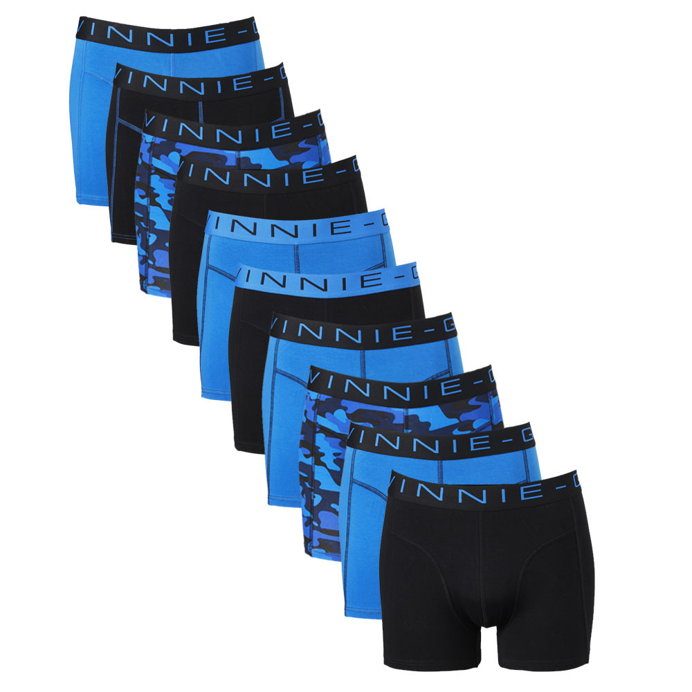 Een Dag Actie - Vinnie-G Boxershorts Voordeelpakket 10-Pack Blue / Black