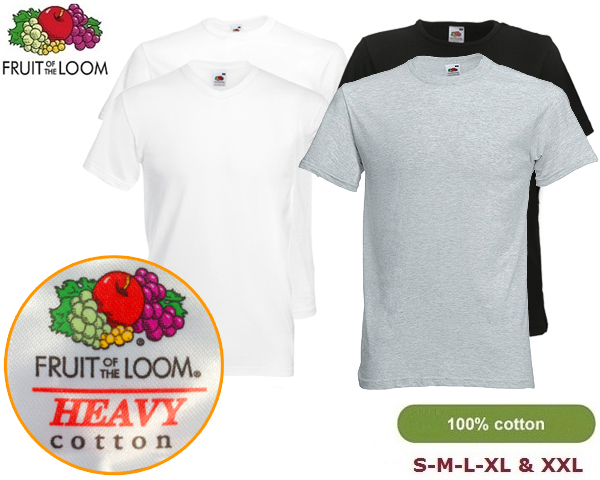 1 Day Fly - 12 X Fruit Of The Loom T-​Shirts 100% Heavy Katoen