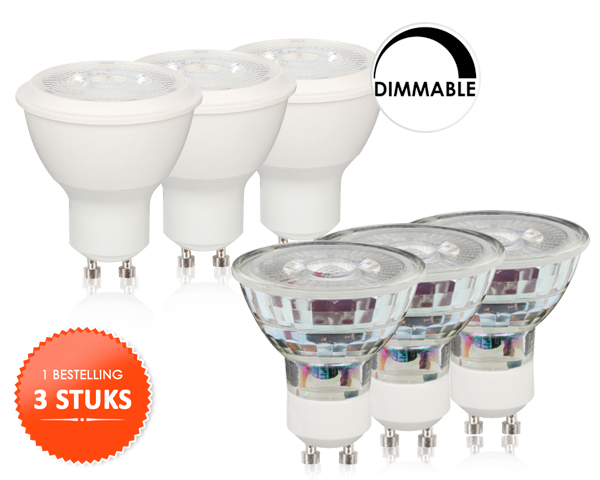 1 Day Fly - 3-​Pack Gu10 Led Spots Dimbaar/niet-​Dimbaar