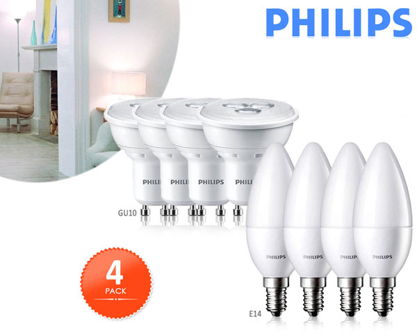 1 Day Fly - 4-Pack Philips Warm Witte Led Spots Of Kaarslampen 1 Day Fly - 4-Pack Philips Warm Witte Led Spots Of Kaarslampen