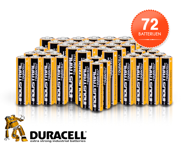 1 Day Fly - 72 X Vernieuwde Duracell Industrial Batterijen