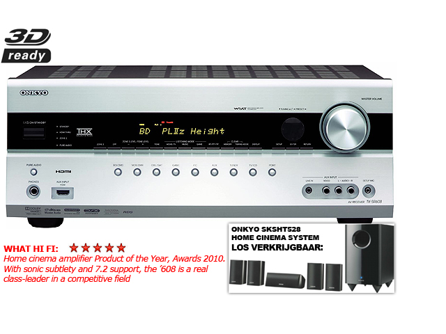 1 Day Fly - Onkyo Tx-sr608 7.2 Receiver Met Full Hd Upscaling, 6Xhdmi En 3D