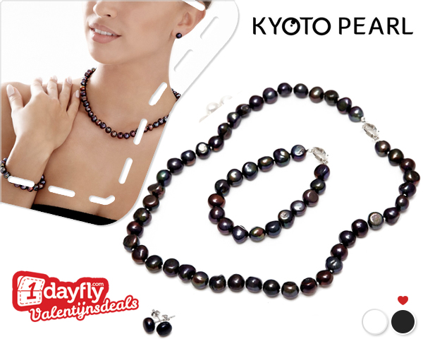 1 Day Fly Lady - Elegante Kyoto Pearl Sieradenset