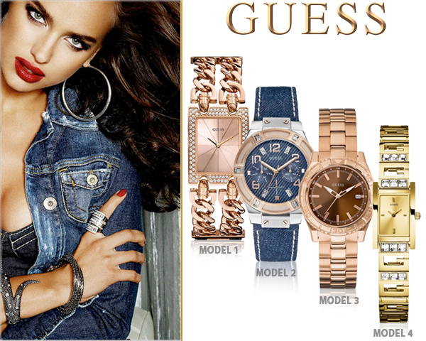 1 Day Fly Lady - Glamorous Guess Dameshorloge Naar Keuze