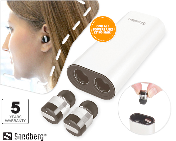 1 Day Fly Lady - High-​End Draadloze Sandberg Earbuds Met Powerdock