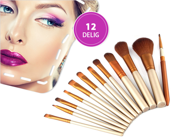 1 Day Fly Lady - Ideale 12-​Delige Make-​Up Kwastenset