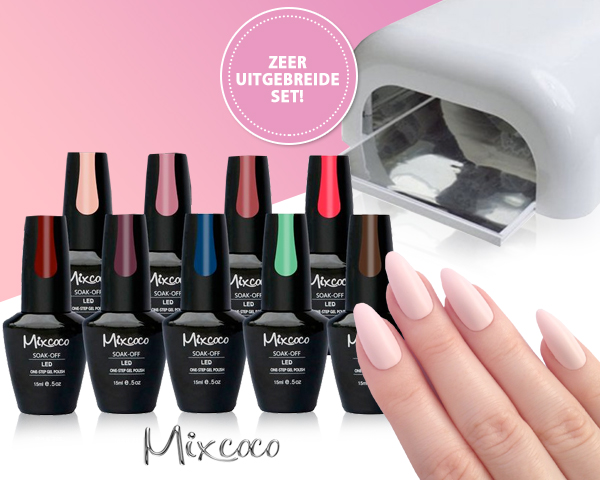 1 Day Fly Lady - Mixcoco Gelnagellakset Met 7 Kleuren En Uv-​Lamp