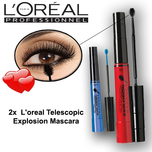 1masterdeal - 2X L'oréal Zwarte Telescopic Mascara