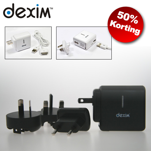 1masterdeal - Dexim Worldwide Ac Charger (Zwart)