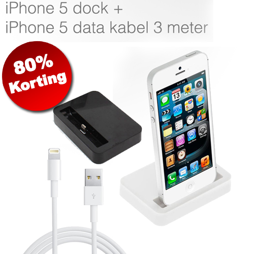 1masterdeal - Iphone 5 Dock + Datakabel (3 Meter)