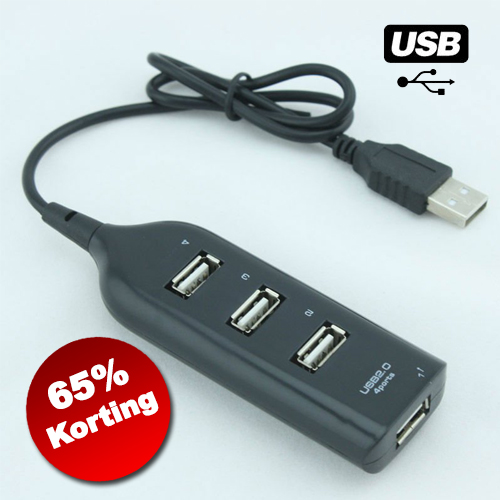 1masterdeal - Usb Hub - 4 Poorten (Zwart)