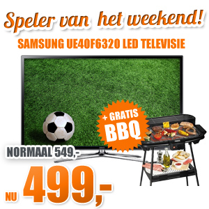 Bobshop - Samsung UE-40F6320 LED TV + Gratis Princess electrische BBQ