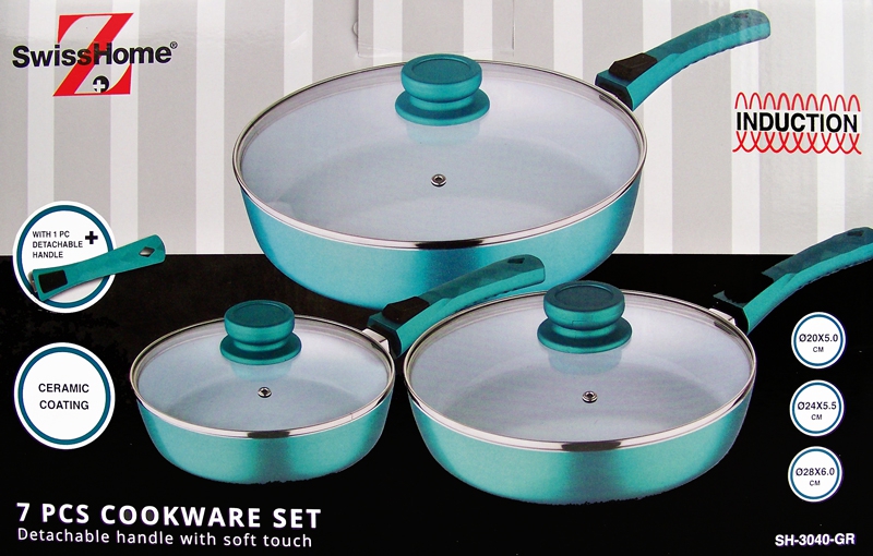 Buy This Today - SwissHome Pannenset 3 pannen met afneembaar handvat