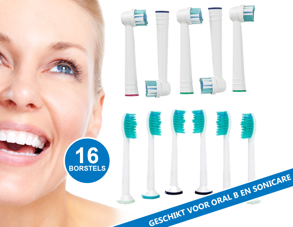 Click to Buy - 16-Pack Opzetborsteltjes (o.a voor Oral-B en Sonicare