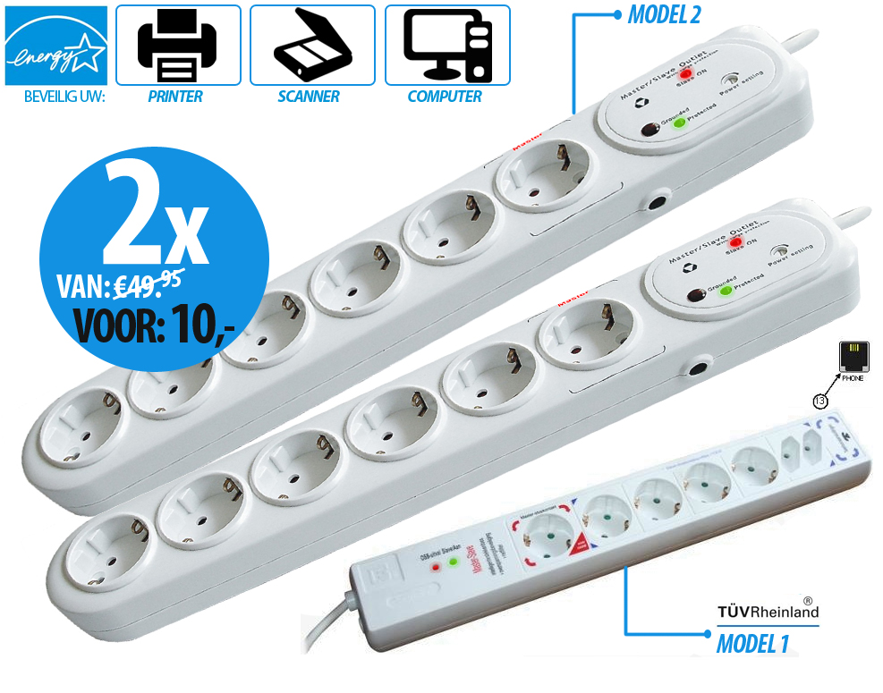 Click to Buy - 2x OSD Power Strip 7-Way Master Slave