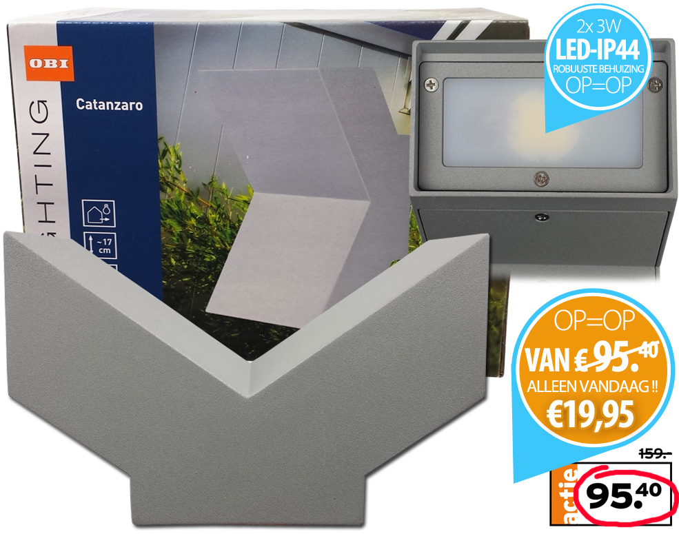 Click to Buy - Catanzaro Wandlamp Metaal van merk OBI