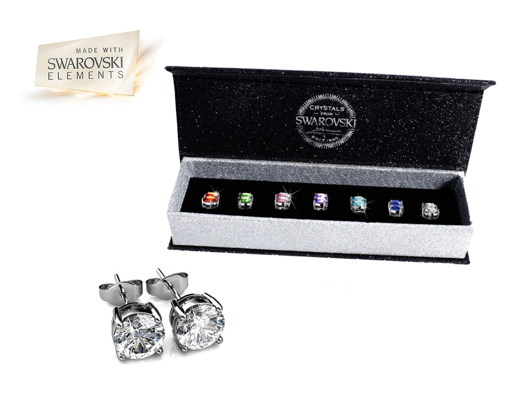 Click to Buy - Set van 7 oorbellen met Swarovski Elements