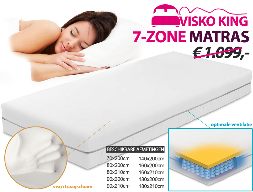 Click to Buy - Viskoking Comfortmatras (7-Zone Matras)