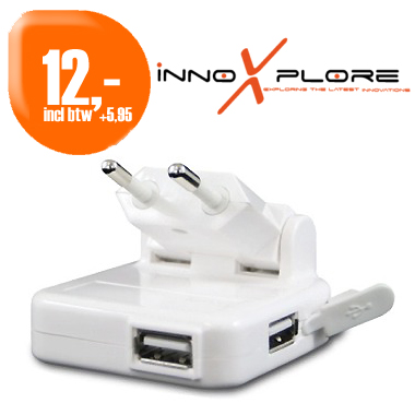 Dagactie - Innoxplore Ix-c32 Universele 2 Poorten Usb Eu Netlader