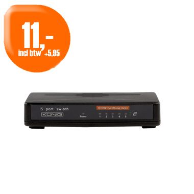 Dagactie - König, 5 Poorts Ethernet Switch 10/100 Mbps