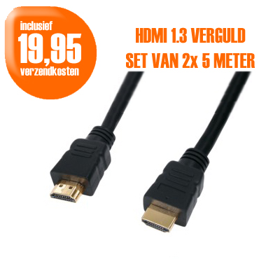 Dagactie - Konig Hdmi 1.3-Kabel Duopack (2X 5 Meter)