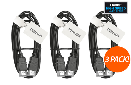 Dagknaller - 3X Philips High Speed Hdmi Kabel 0.75M