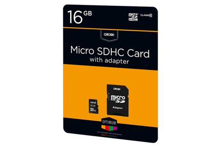 Dagknaller - Grixx Micro Sdhc Card 16Gb Class 10 Incl. Adapter