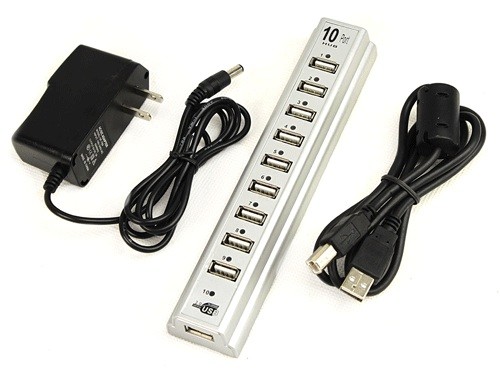 Deal Chimp - 10 poorts USB Hub incl. netvoeding