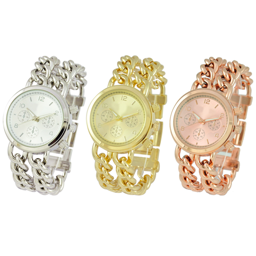 Deal Chimp - Stijlvol horloge met dubbele kabelband, perfect voor de feestdagen!