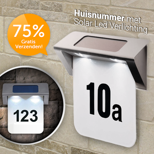 Deal Digger - Design Solar Huisnummer Met 2 Leds - Incl Verzenkosten