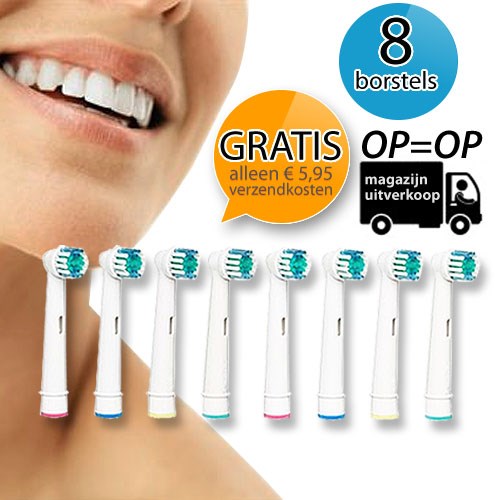 Deal Digger - Gratis - 8 X Opzetborstels Voor Oral-B Elektrische Tandenborstels
