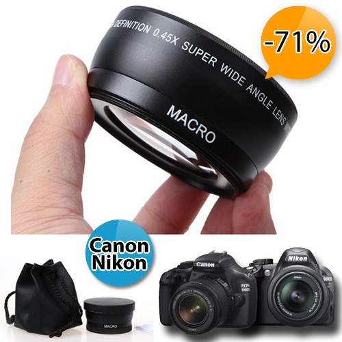 Deal Digger - Groothoek- En Macrolens Voor O. A. Canon En Nikon Camera&rsquo;s Met 52 En 58 Mm Schroefdraadverbinding