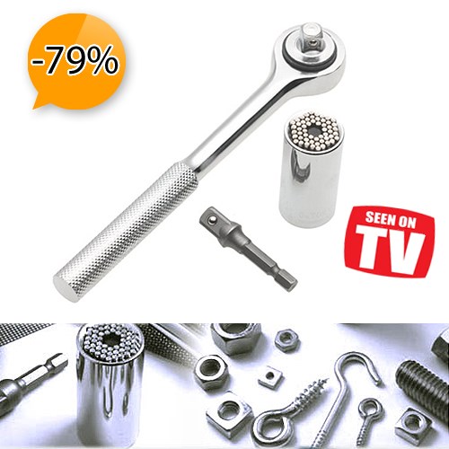 Deal Digger - Mega Grip Universele Dopsleutel Incl. Sleutel En Verbindingsstuk