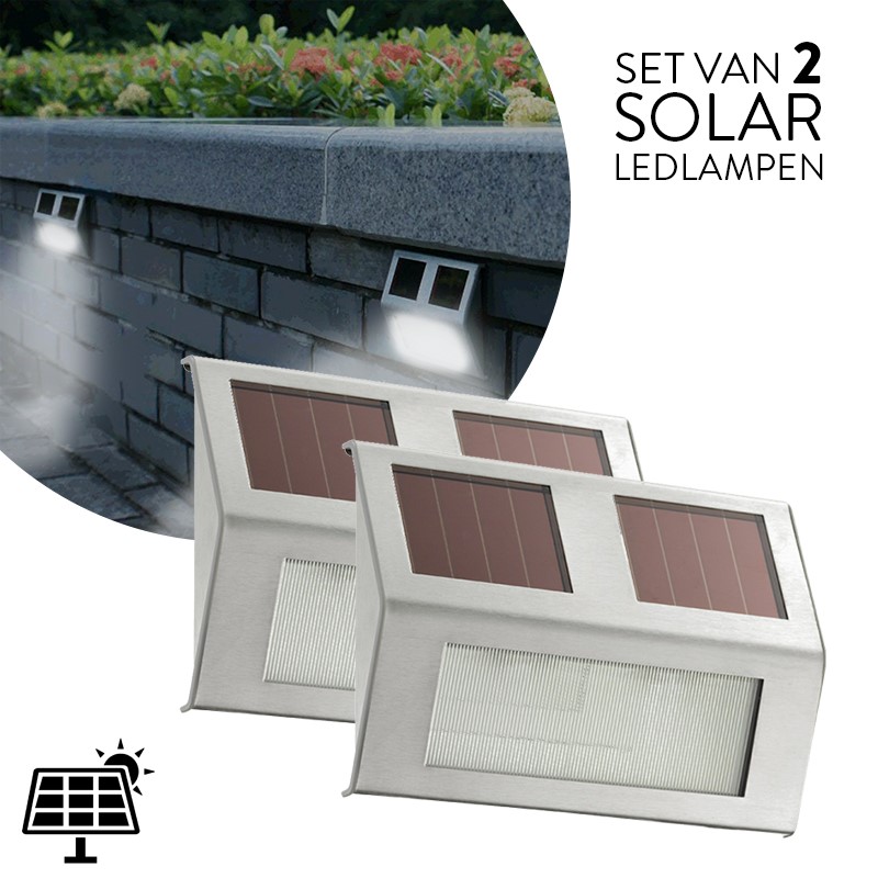Deal Digger - Set Van Twee Solar Led Buitenlampen