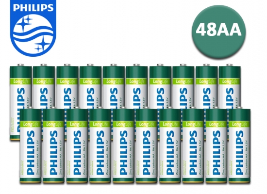 Deal Donkey - 48 Philips Longlife Aa Batterijen