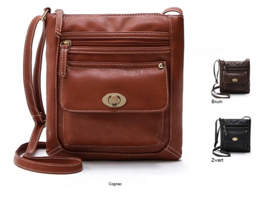 Deal Donkey - Crossbody Damestas In Bruin, Zwart Of Cognac