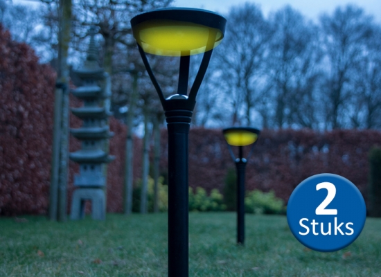 Deal Donkey - Led Solar Buitenlampen Met Grondpin - 2 Stuks - Warm Wit En Krachtig Licht