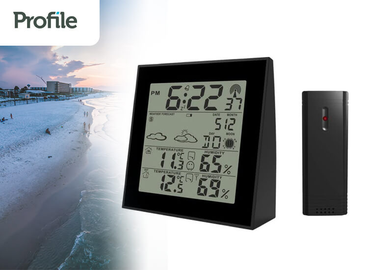 Deal Donkey - Profile Weerstation - Met Weersvoorspelling - Binnen En Buiten Temperatuur