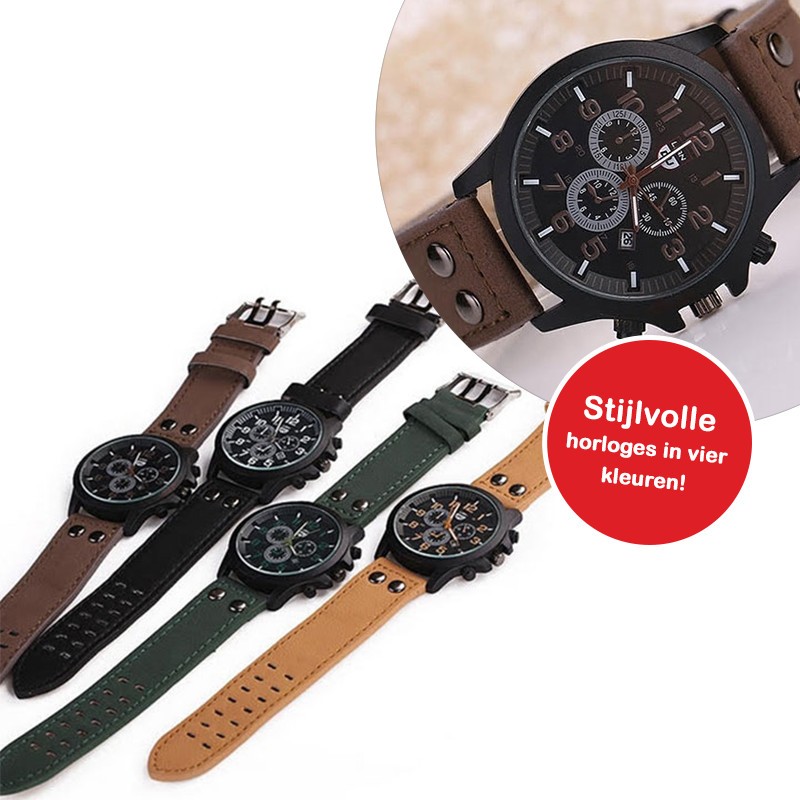 Elke dag iets leuks - Lian Du Heren Horloge Elke dag iets leuks - Lian Du Heren Horloge