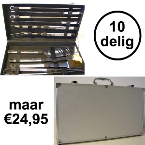 Gave Aktie - 10 Delige Bbq Set