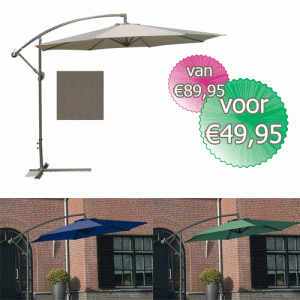 Gave Aktie - Hanging Parasol In Donker Blauw, Groen Of Bruin