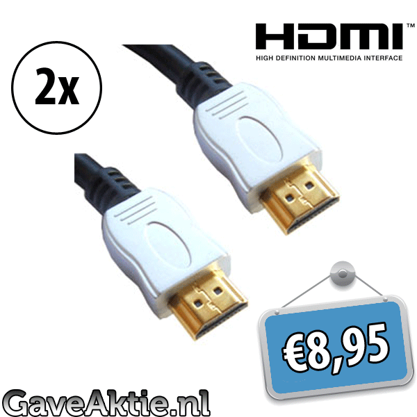 Gave Aktie - Hdmi Kabels Verguld 2X 2 M