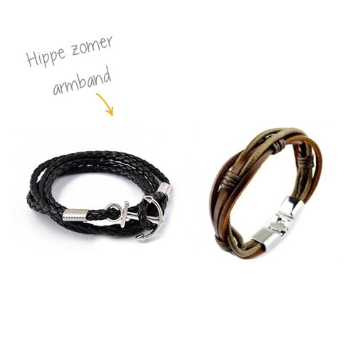 Gave Aktie - Ibiza Style Heren Armband Zwart