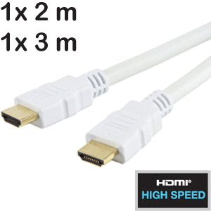 Gave Aktie - Witte Hdmi 1.3 Kabels Verguld 1X 2 M En 1X 3 M