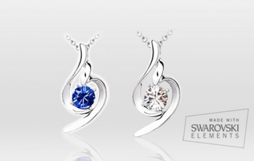 Golden Deals - GRATIS: Prachtig collier met Swarovski Elements in twee kleuren, Swarovski Angel