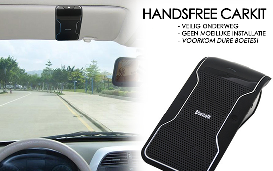 Group Actie - € 19,95 - Slimme, Universele Handsfree Carkit. Draadloos Bellen In De Auto Dankzij Bluetooth Technologie. (Waarde € 49,95)